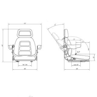 Schleppersitz Staplersitz Sitzoberteil komplett passend Grammer LS95H/90AR  Stoff