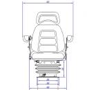 Luftsitz Schleppersitz Traktorsitz Fahrersitz Stoff mit Armlehnen KS 95H/90ARM 12V