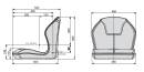 KS 48 Sitzschale PVC schwarz 480mm breit (Vorbereitung Deltaschalter)
