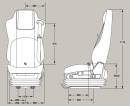 KAB GSX 3000 LH Partner Beifahrersitz - Stoff grau
