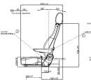 Klara Seats S923 Sitzoberteil Stoff  900mm lange Rückenlehne inkl. Verstellschienen, Armlehnen, Kopfstütze