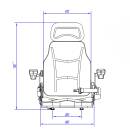 Klara Seats S922 Sitzoberteil Stoff 615mm lange Rückenlehne inkl. Verstellschienen, Rückenverlängerung, Armlehnen kpl.