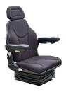 Klara Seats KS 95H/922ARM Stoff Schwarz luftgefedert 12V inkl. Armlehnen und Rückenverlängerung, Schleppersitz